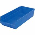 Akro-Mils Shelf Storage Bin, Plastic, Blue, 12 PK 30158BLUE